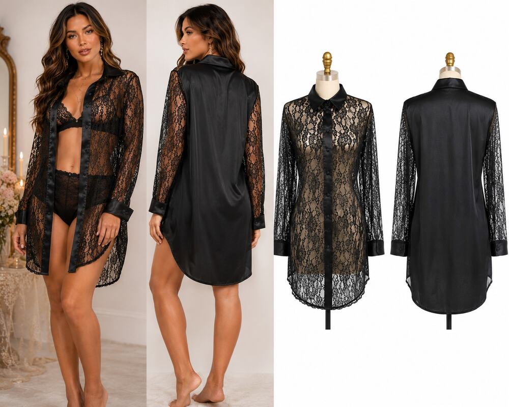 Vtg Victorias Secret Gold Label Sheer Lace Front Whimsigoth Oversized Dress M/L